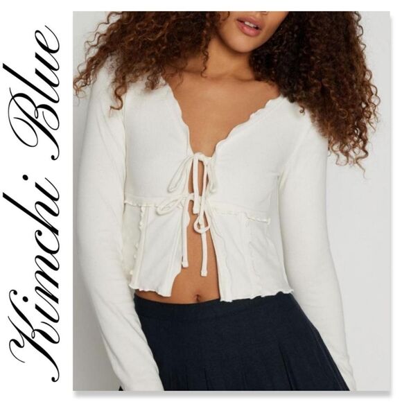 Urban Outfitters/Kimchi Blue Melissa Tie-Front Top NEW - Picture 1 of 8